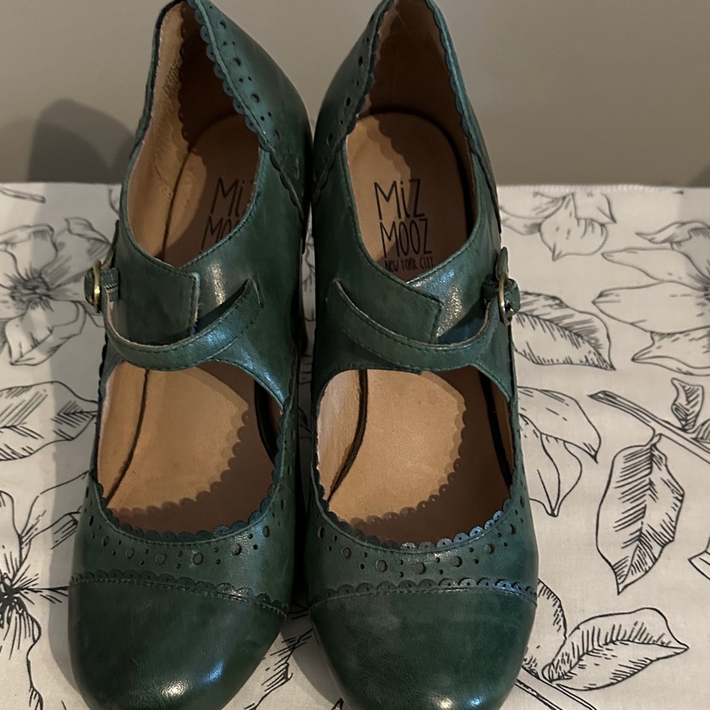 Miz Mooz Green Mary Jane Heels
